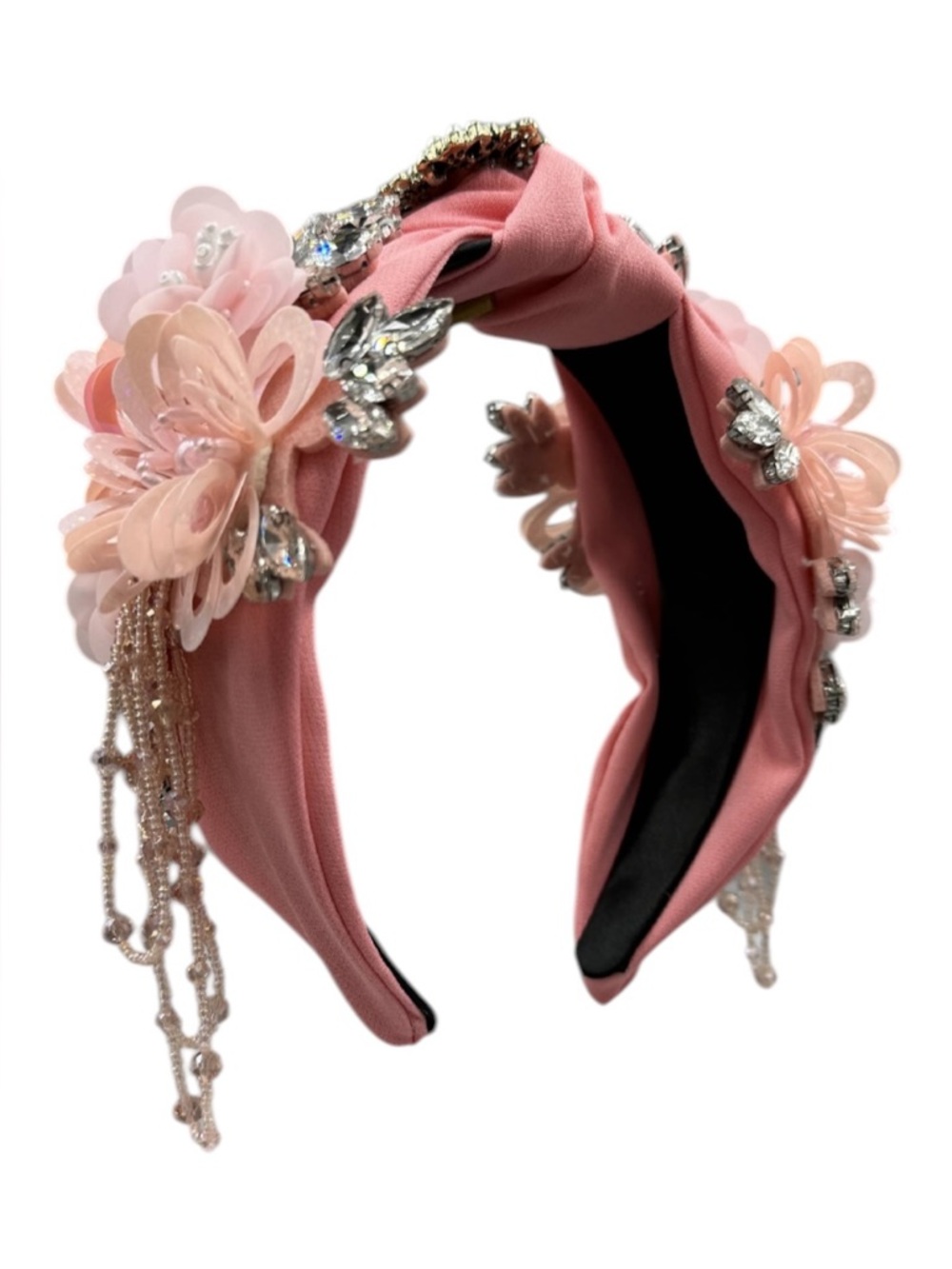 Ole Floral Seed Bead Tassel Rhinestone Headband – NWT